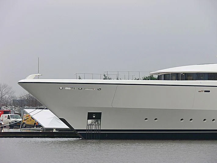 a large white ship aboard FIREBIRD Yacht for Charter