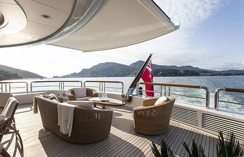 a boat on the water aboard FIREBIRD Yacht for Charter