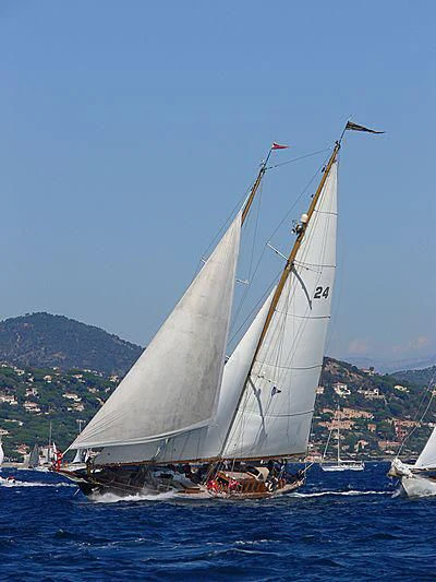a sailboat on the water aboard ASCHANTI IV OF VEGESACK Yacht for Sale