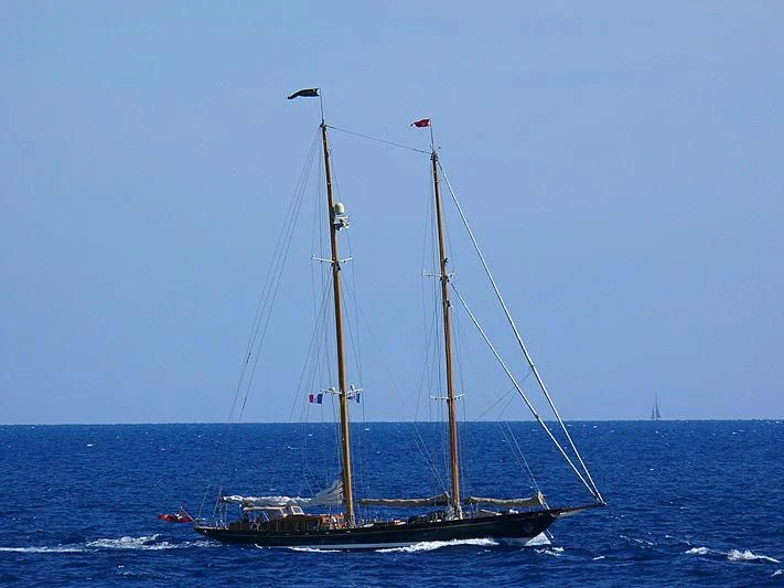 a sailboat on the water aboard ASCHANTI IV OF VEGESACK Yacht for Sale