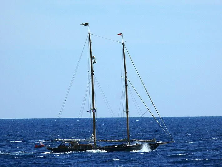 a sailboat on the water aboard ASCHANTI IV OF VEGESACK Yacht for Sale