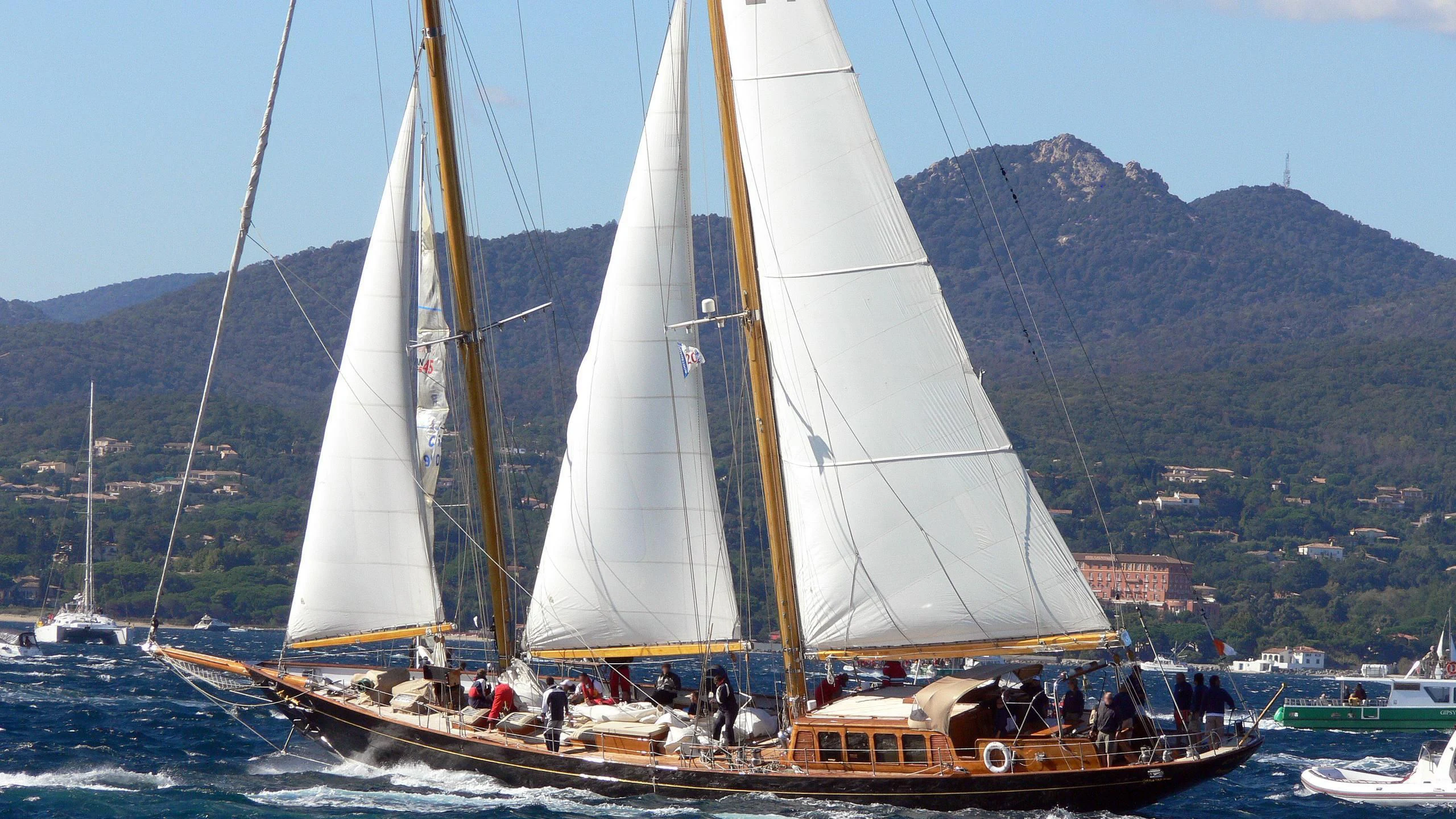 a sailboat on the water aboard ASCHANTI IV OF VEGESACK Yacht for Sale