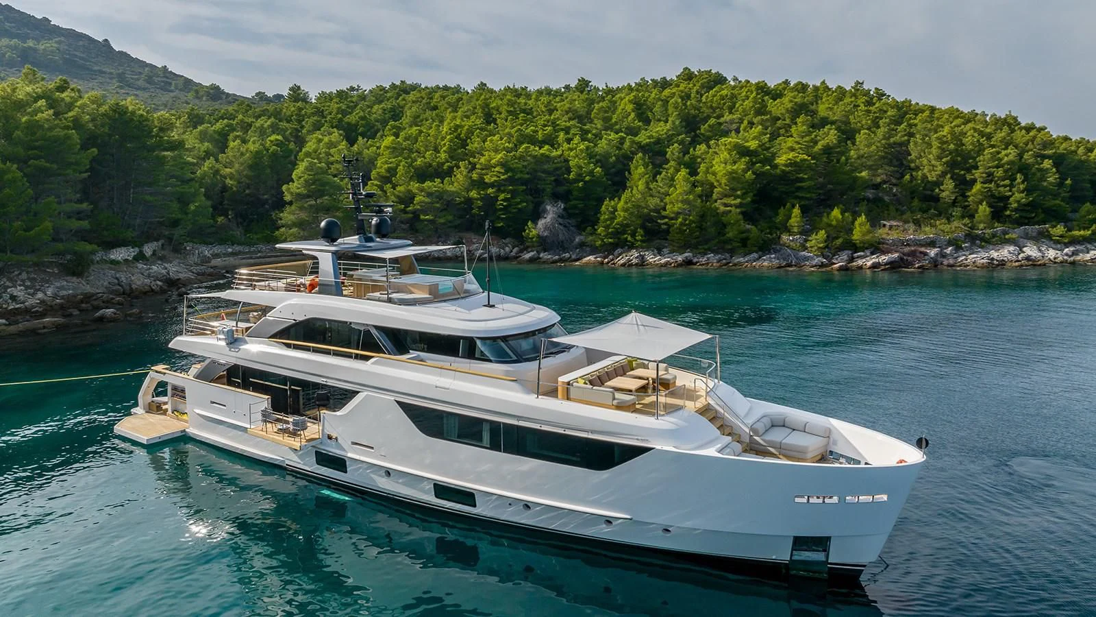 a boat on the water aboard EROS Yacht for Sale