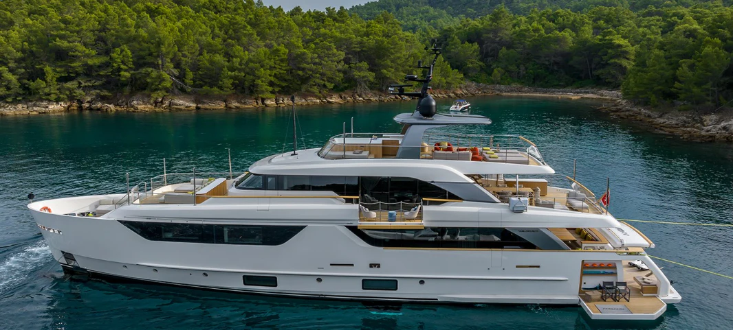 a boat on the water aboard EROS Yacht for Sale