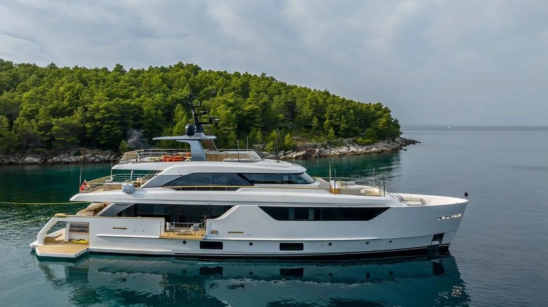 a boat on the water aboard EROS Yacht for Sale