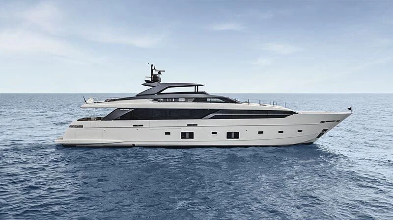 a white yacht in the water aboard EROS Yacht for Sale