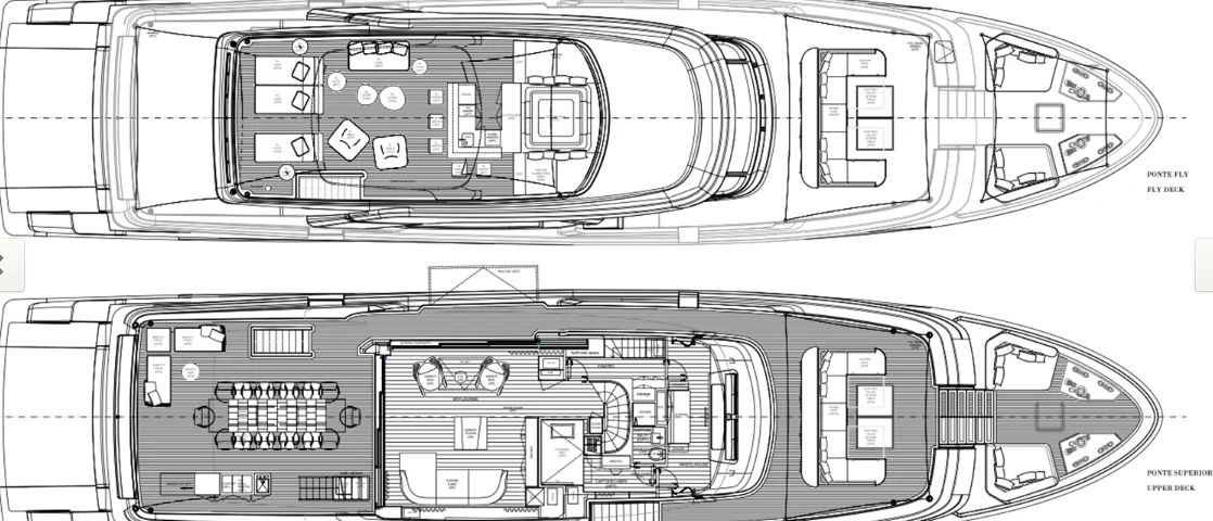 diagram, engineering drawing aboard EROS Yacht for Sale