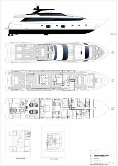 a diagram of a building aboard EROS Yacht for Sale