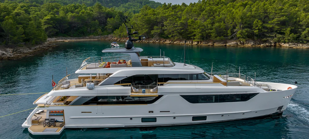 a boat on the water aboard EROS Yacht for Sale