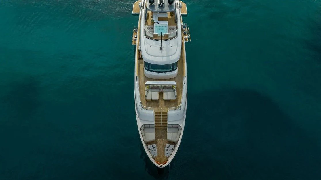 a ship in the water aboard EROS Yacht for Sale