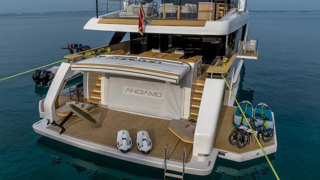 a boat on the water aboard EROS Yacht for Sale