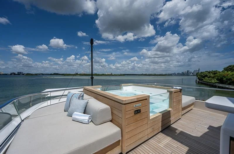 a pool on a deck aboard EROS Yacht for Sale