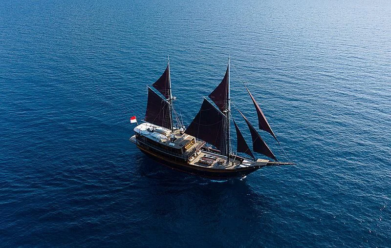 a boat in the water aboard DUNIA BARU Yacht for Charter