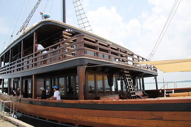 a boat with people on it aboard DUNIA BARU Yacht for Charter