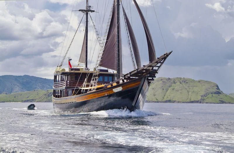 a boat on the water aboard DUNIA BARU Yacht for Charter
