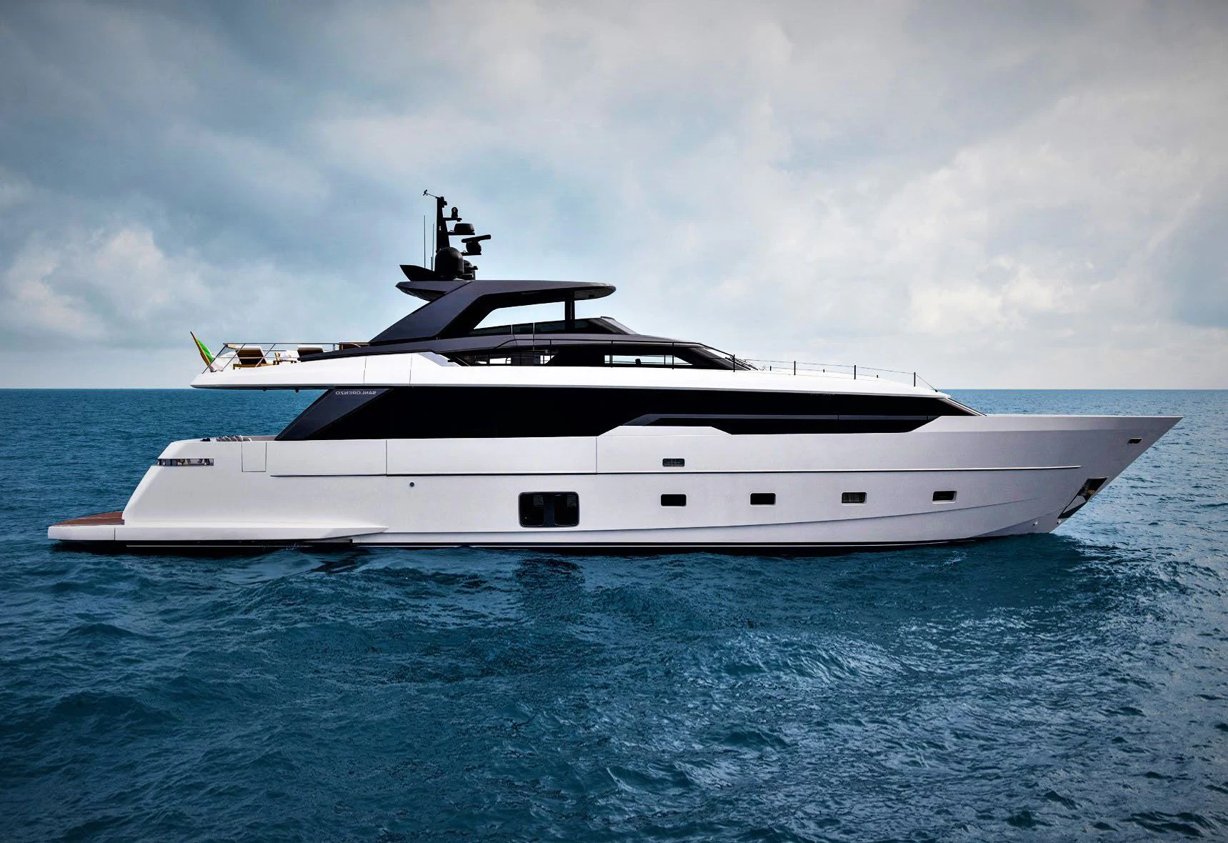 a white yacht in the water aboard STRA DODO Yacht for Sale