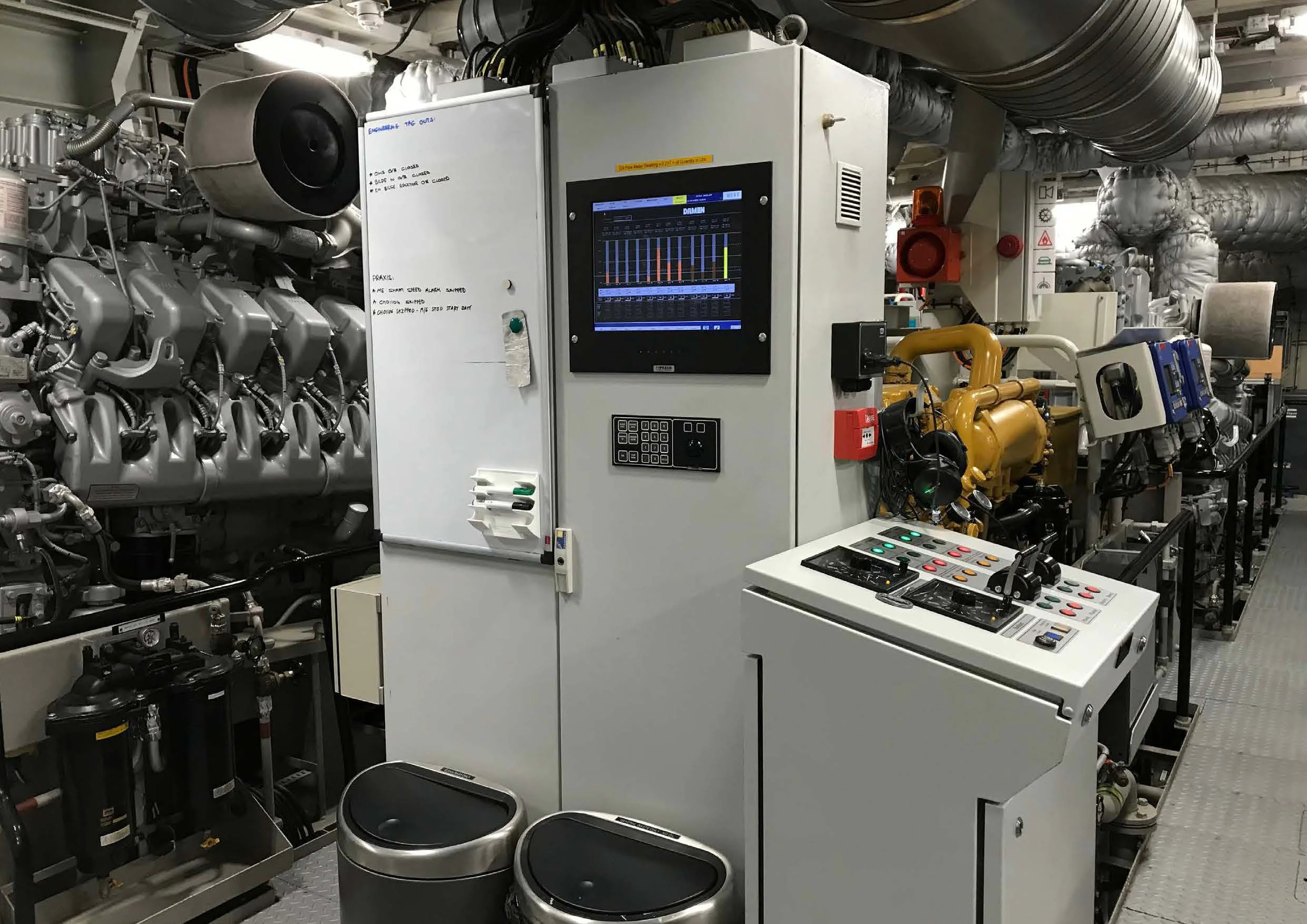 a large machine with many equipment aboard KALM Yacht for Sale