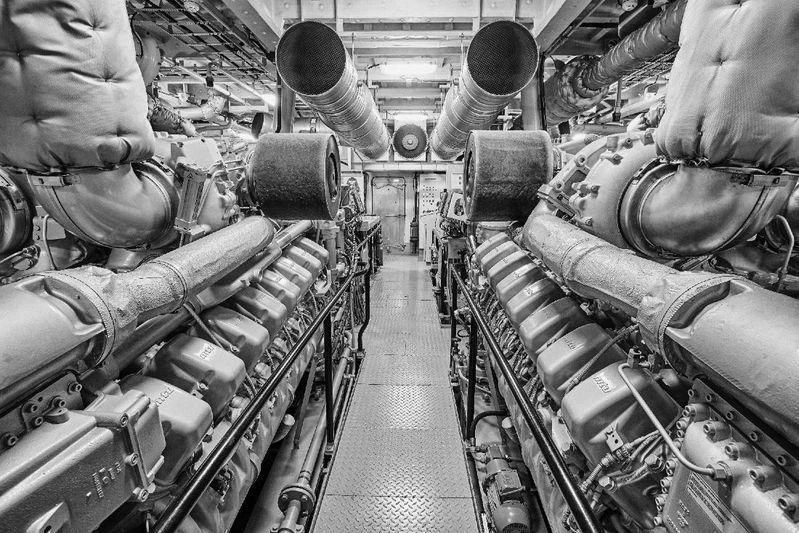 a room full of military tanks aboard KALM Yacht for Sale