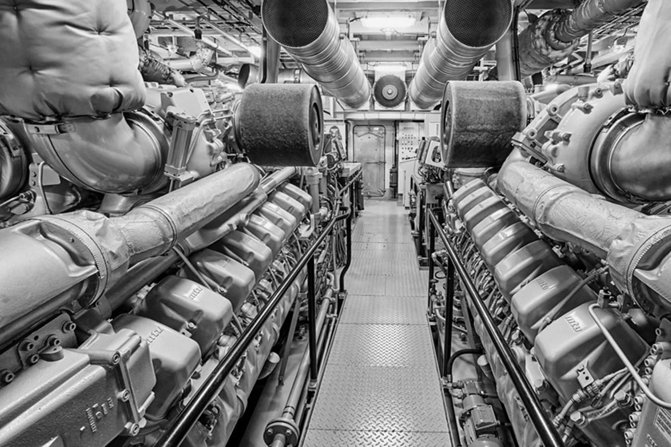 a room full of large tanks aboard KALM Yacht for Sale