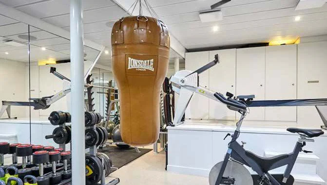 a large factory with large machinery aboard KALM Yacht for Sale