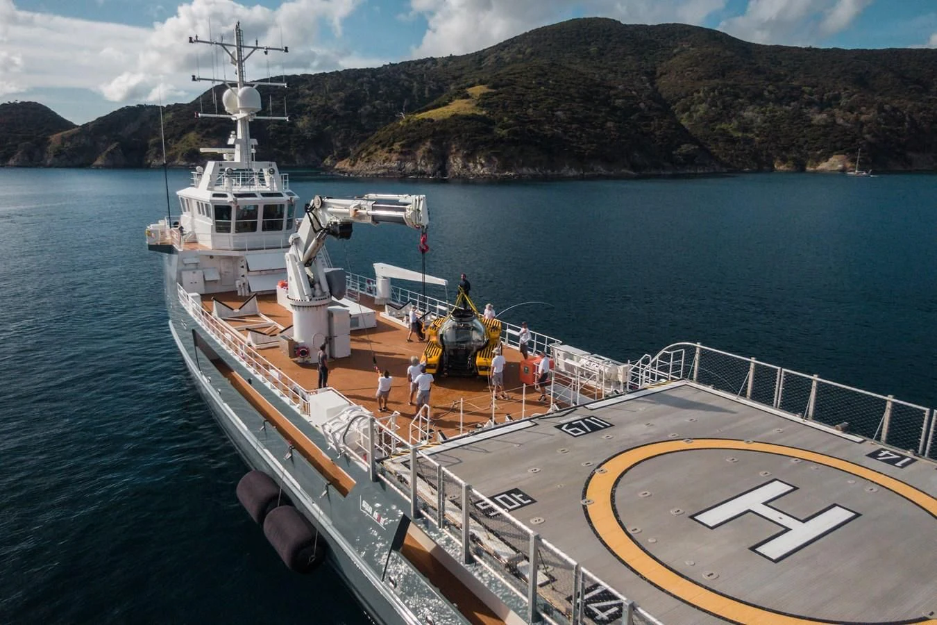 a boat on the water aboard KALM Yacht for Sale
