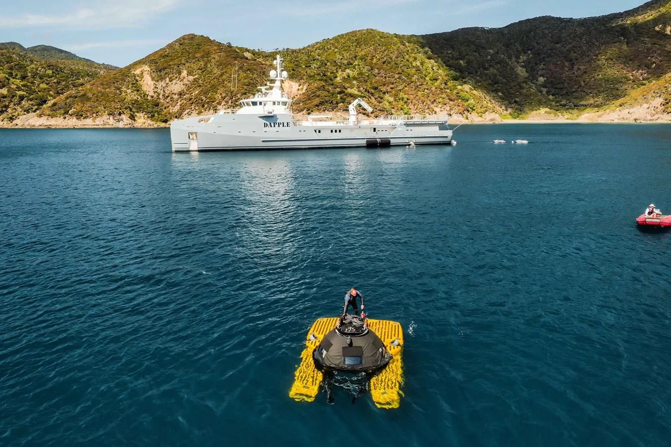 a boat in the water aboard KALM Yacht for Sale