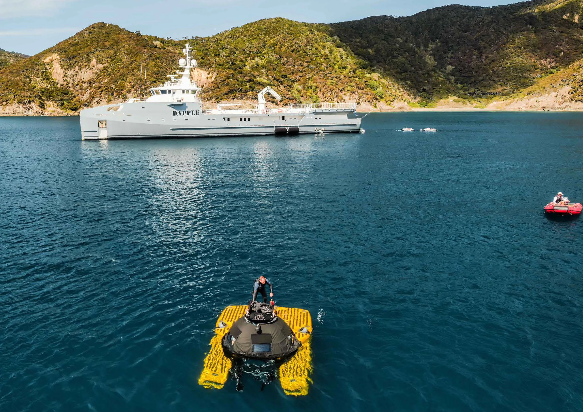 a boat in the water aboard KALM Yacht for Sale