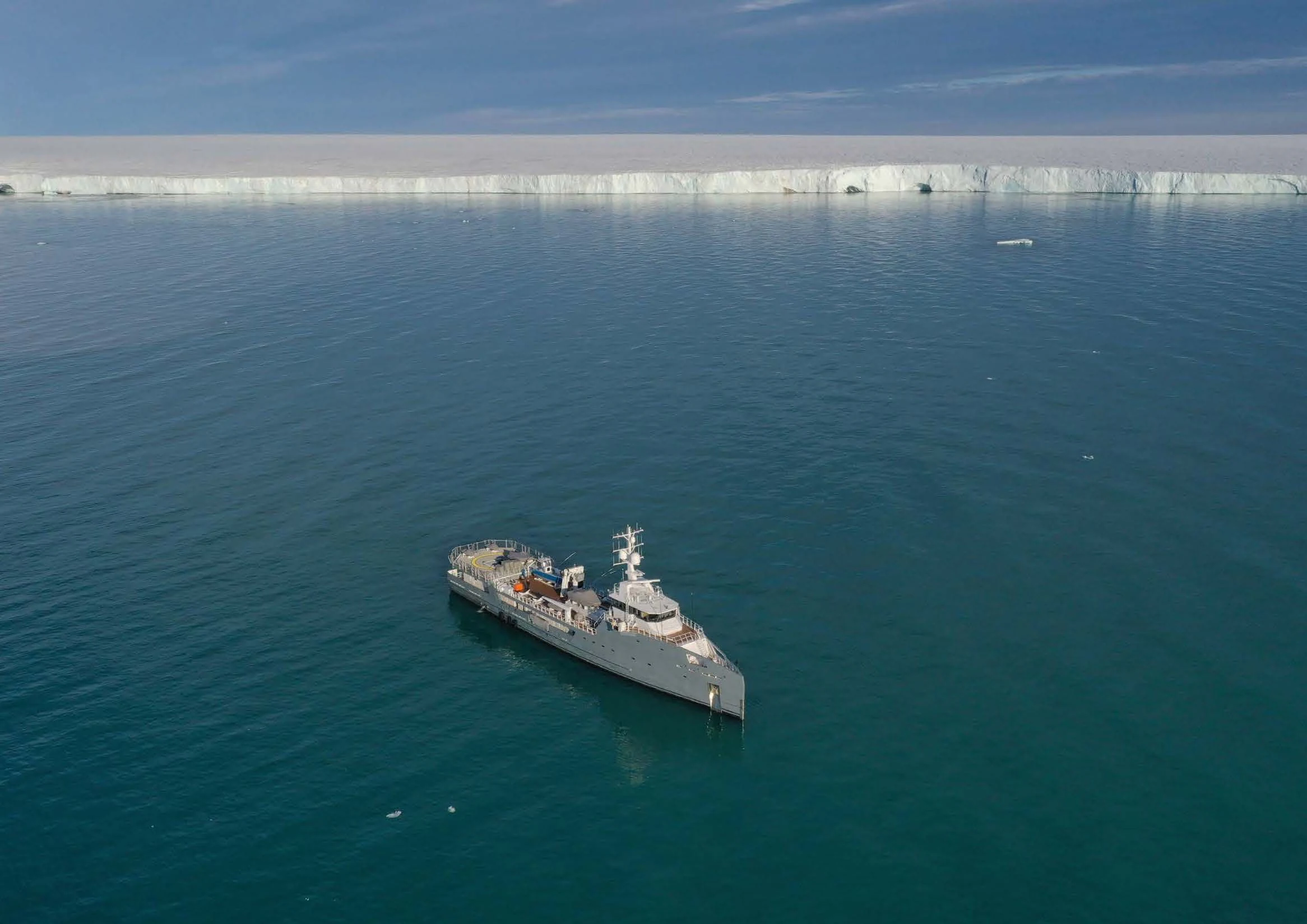 a ship in the water aboard KALM Yacht for Sale