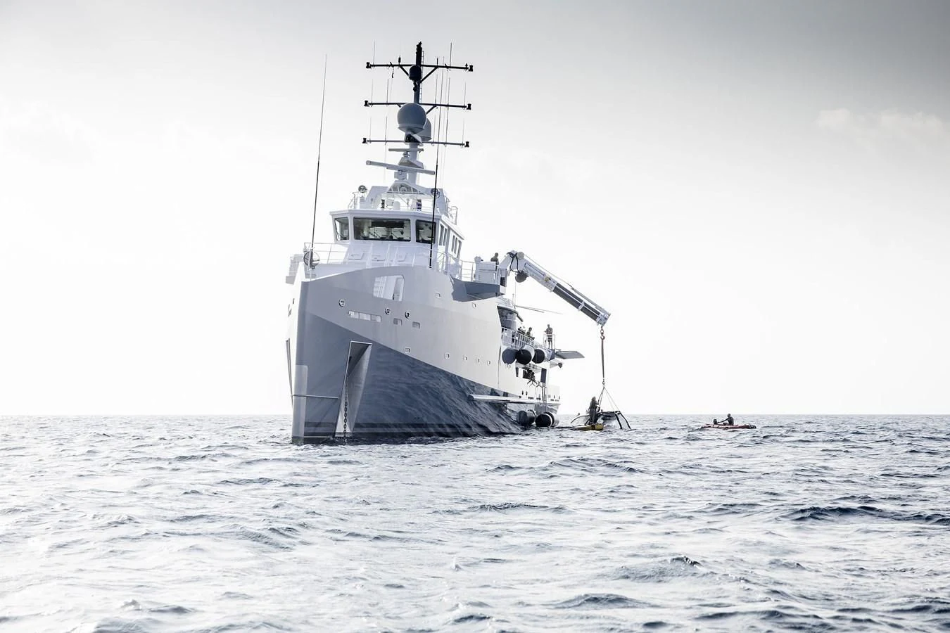 a large ship in the water aboard KALM Yacht for Sale