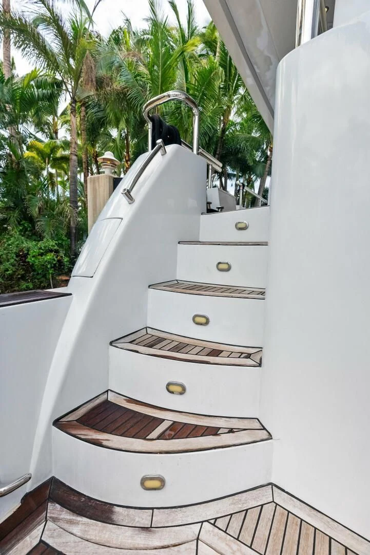 a white rectangular object with a black object on top aboard TORTUGA Yacht for Sale