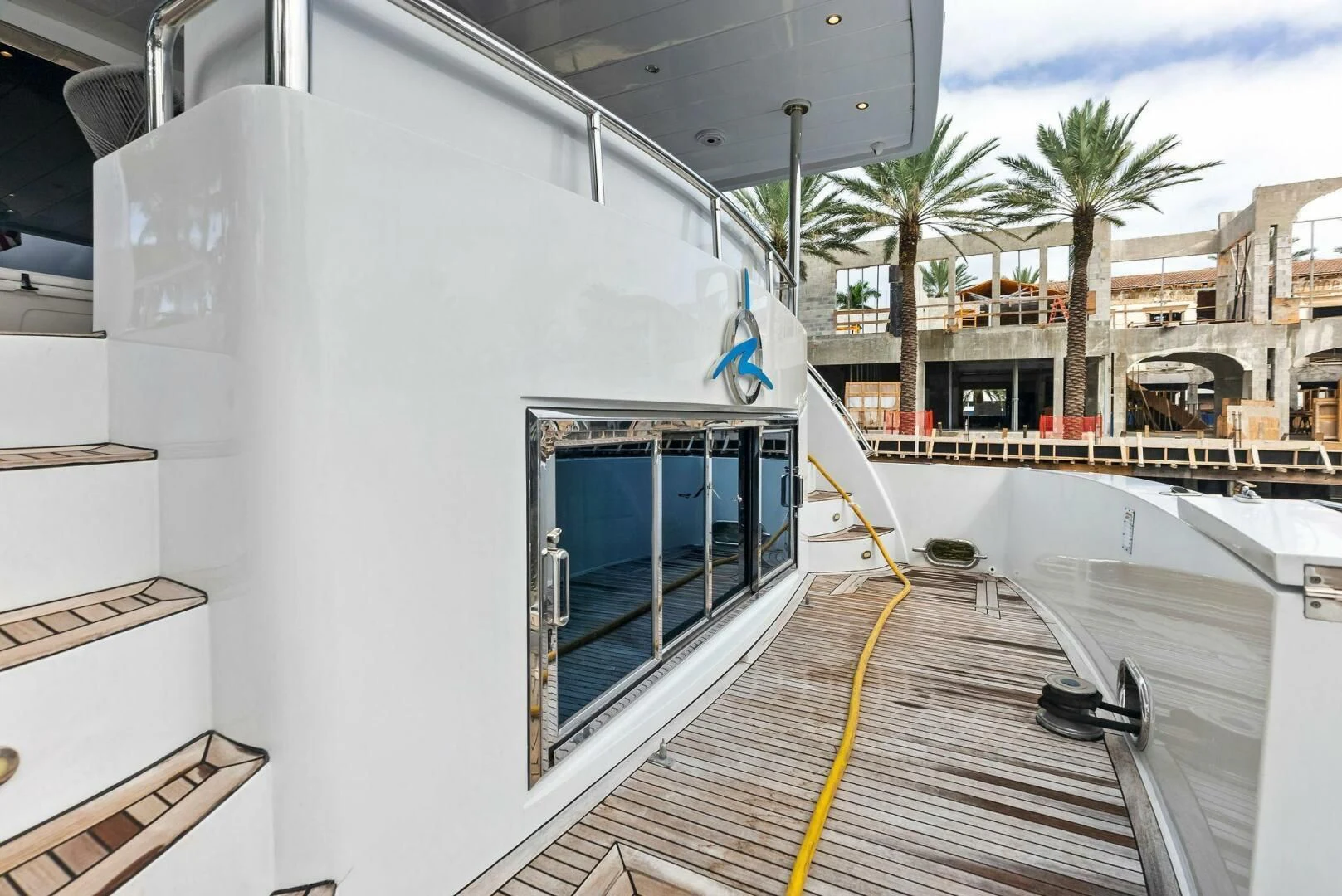 a large white machine with a hose attached to it aboard TORTUGA Yacht for Sale