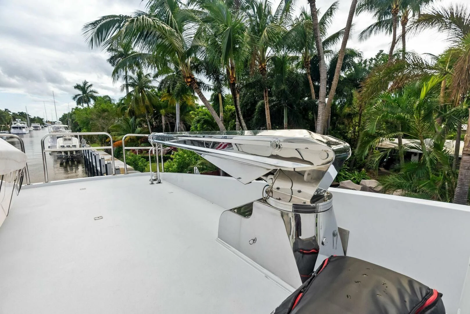 a boat on a beach aboard TORTUGA Yacht for Sale