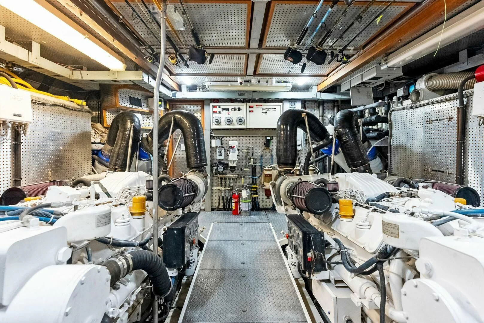 inside of a factory aboard TORTUGA Yacht for Sale