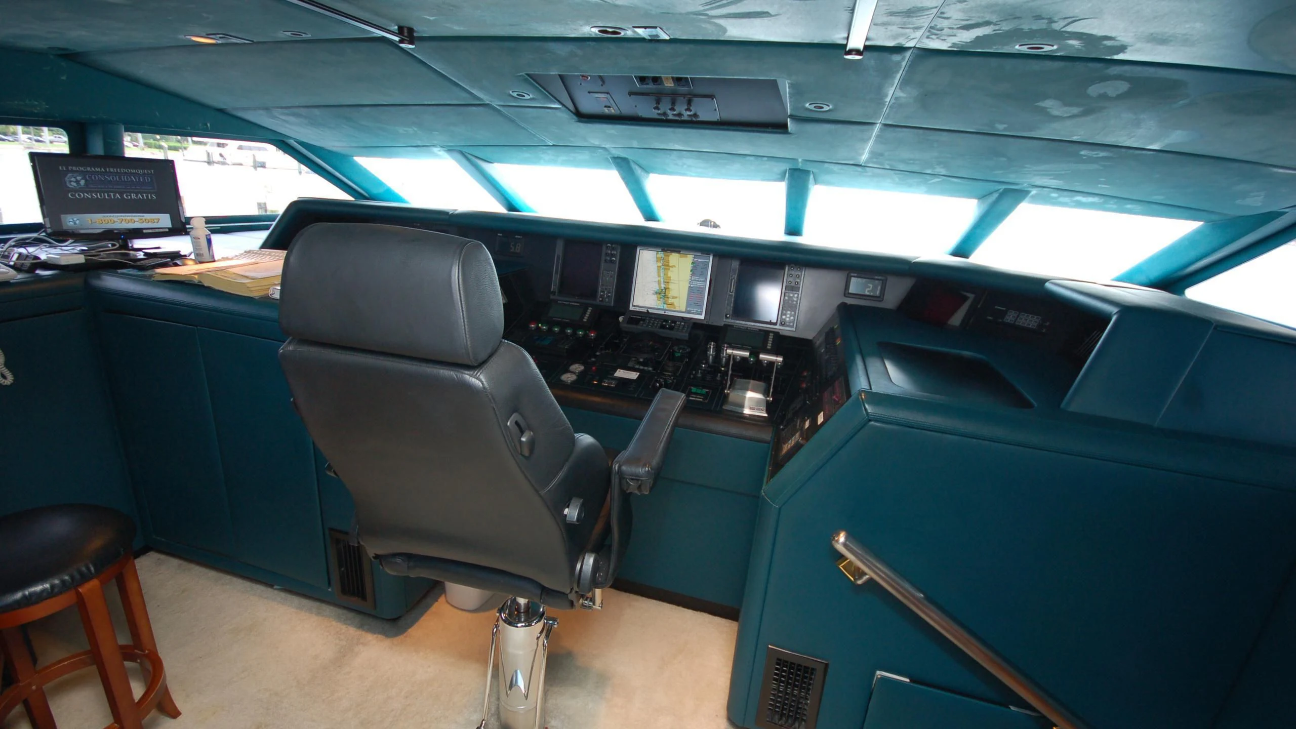 a chair in a room aboard CONTRARIAN ROSE Yacht for Sale