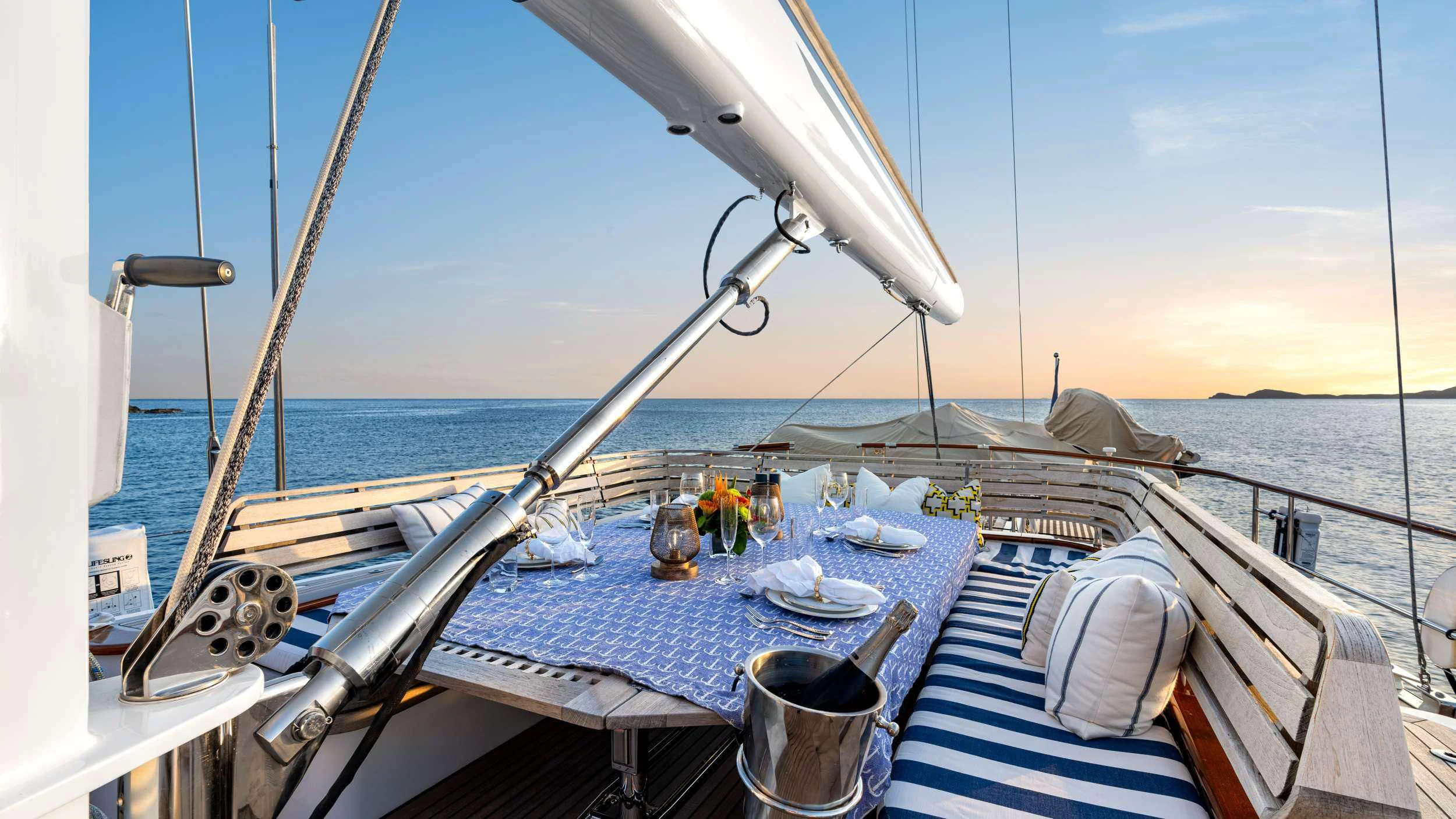 a boat on the water aboard ABIDE Yacht for Sale