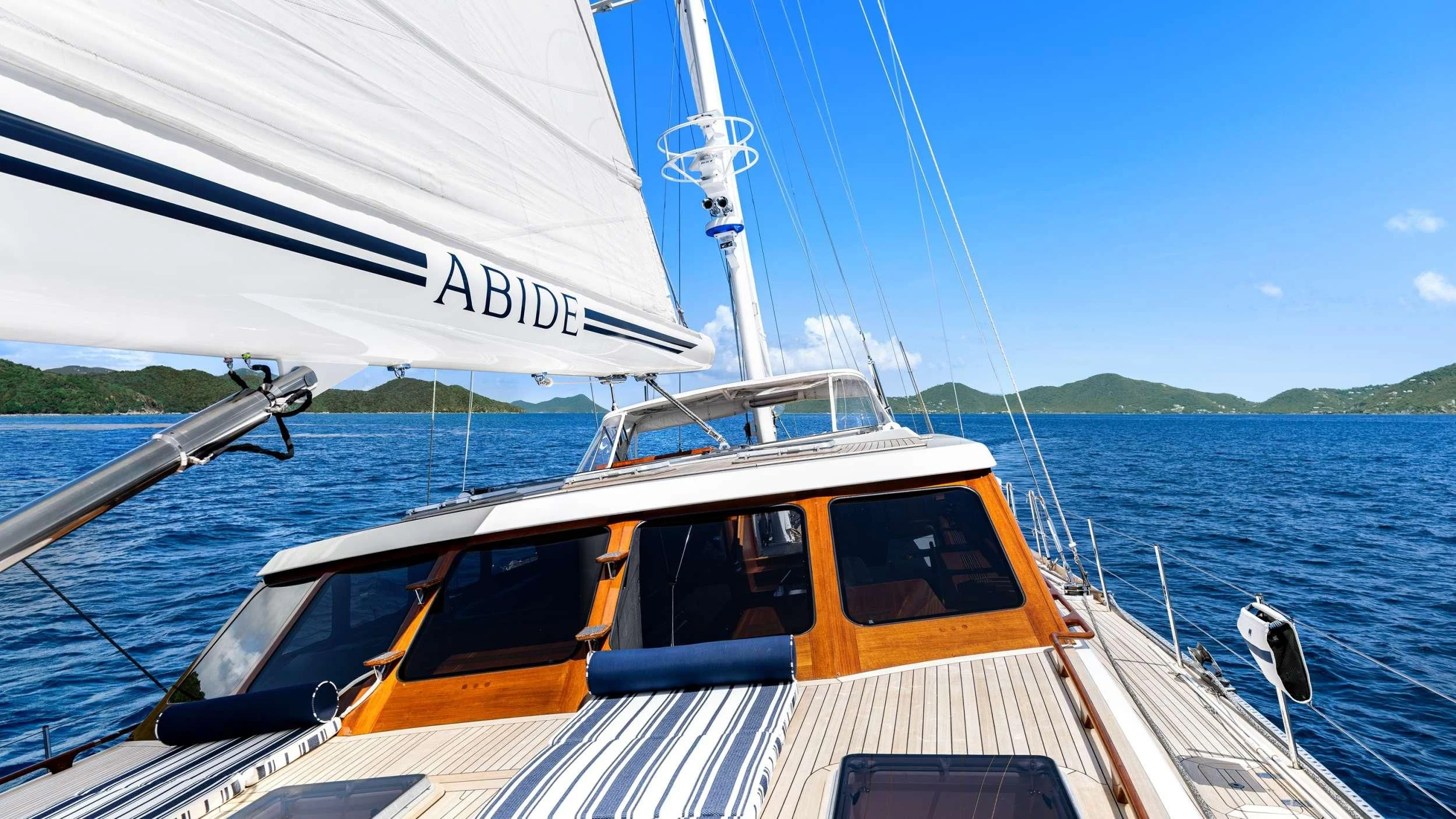 a boat on the water aboard ABIDE Yacht for Sale