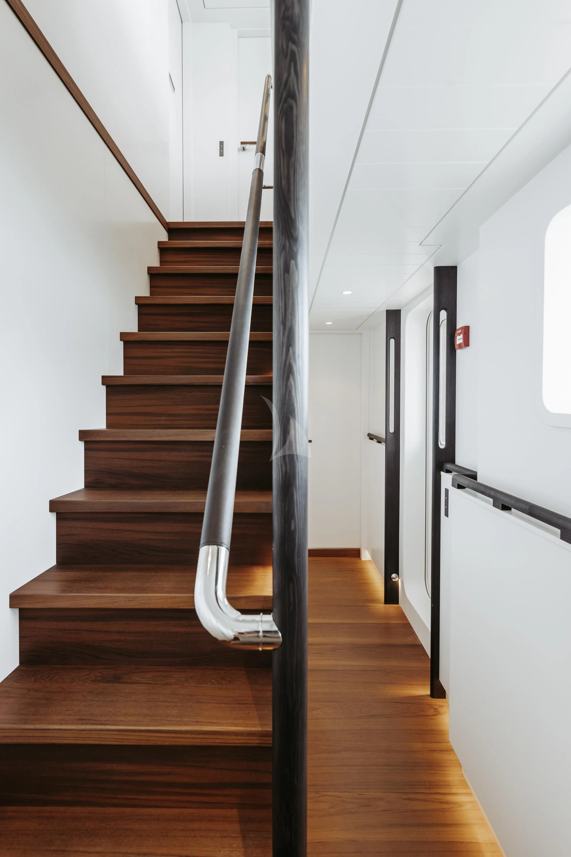 a set of stairs in a house aboard ISTROS Yacht for Sale