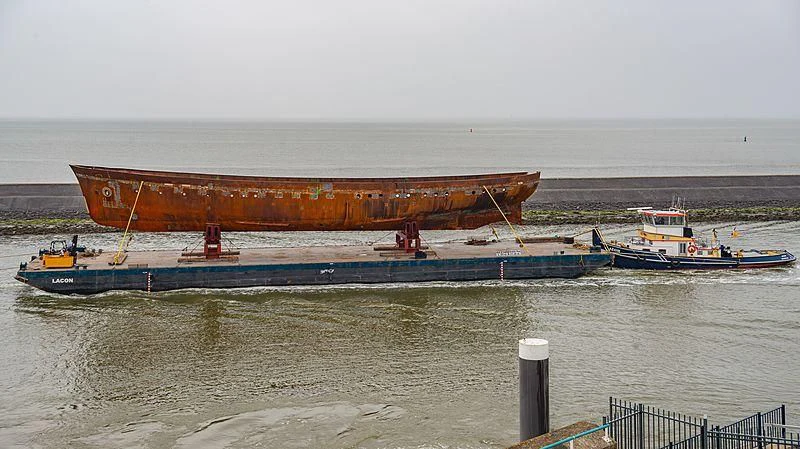 a large ship in the water aboard ISTROS Yacht for Sale