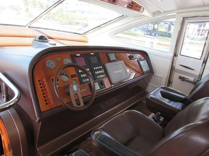 the inside of a car aboard ENDERA Yacht for Sale