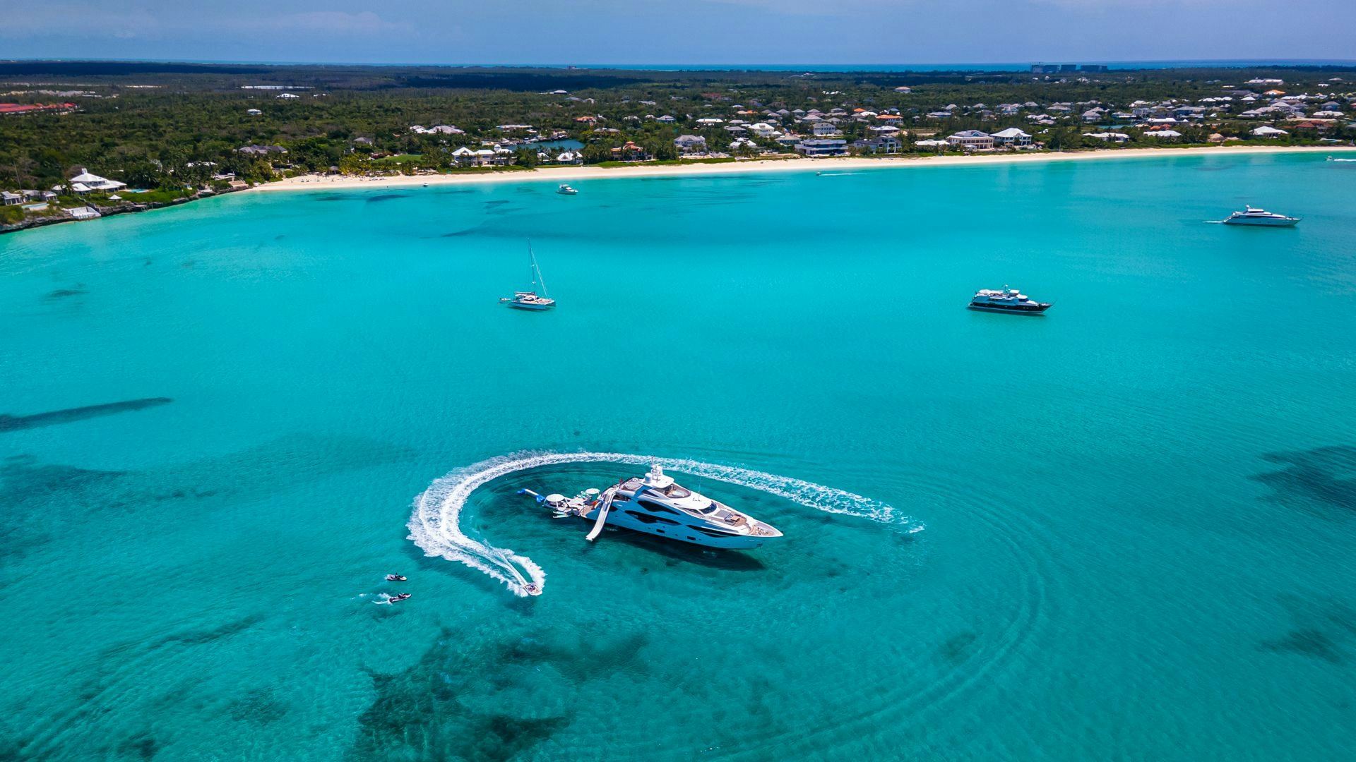 a couple of boats in the water aboard CAPTAIN MORGAN III Yacht for Sale