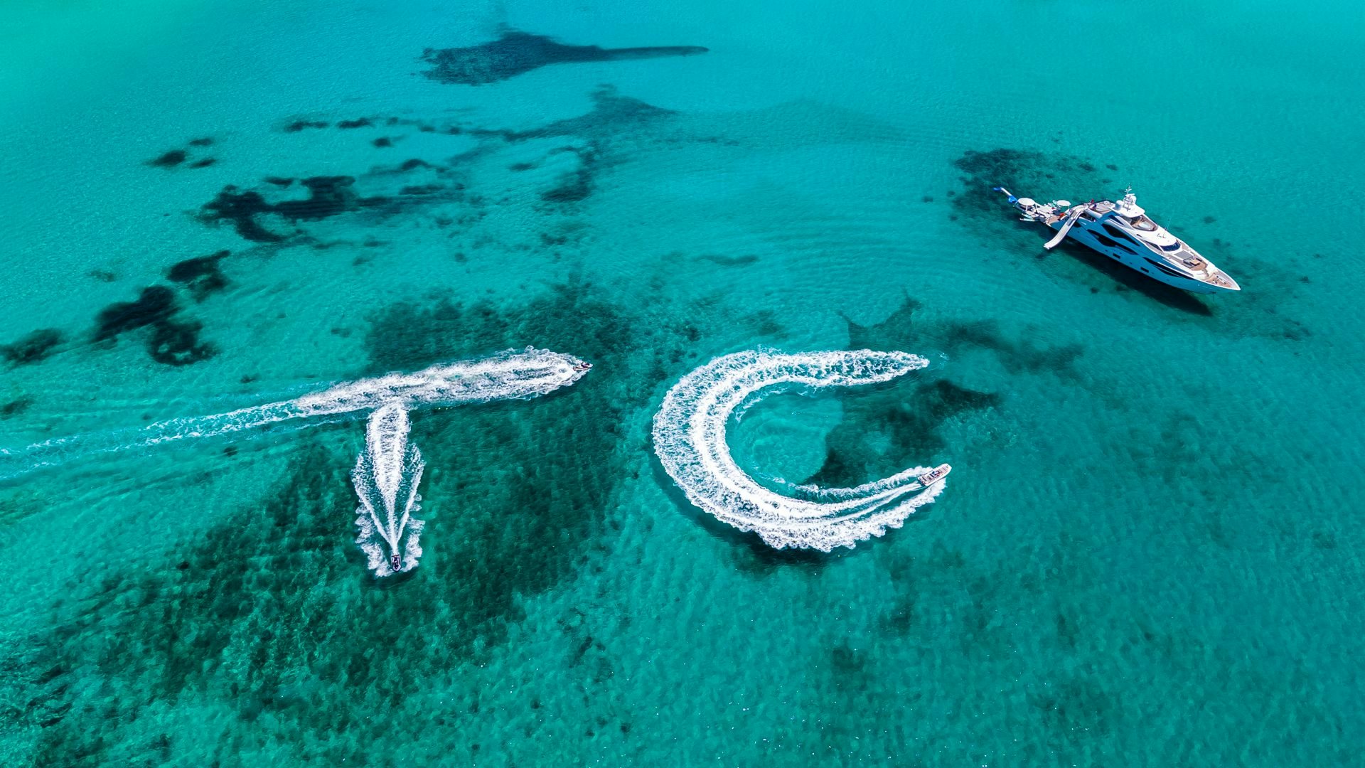 aerial view of a few islands aboard CAPTAIN MORGAN III Yacht for Sale