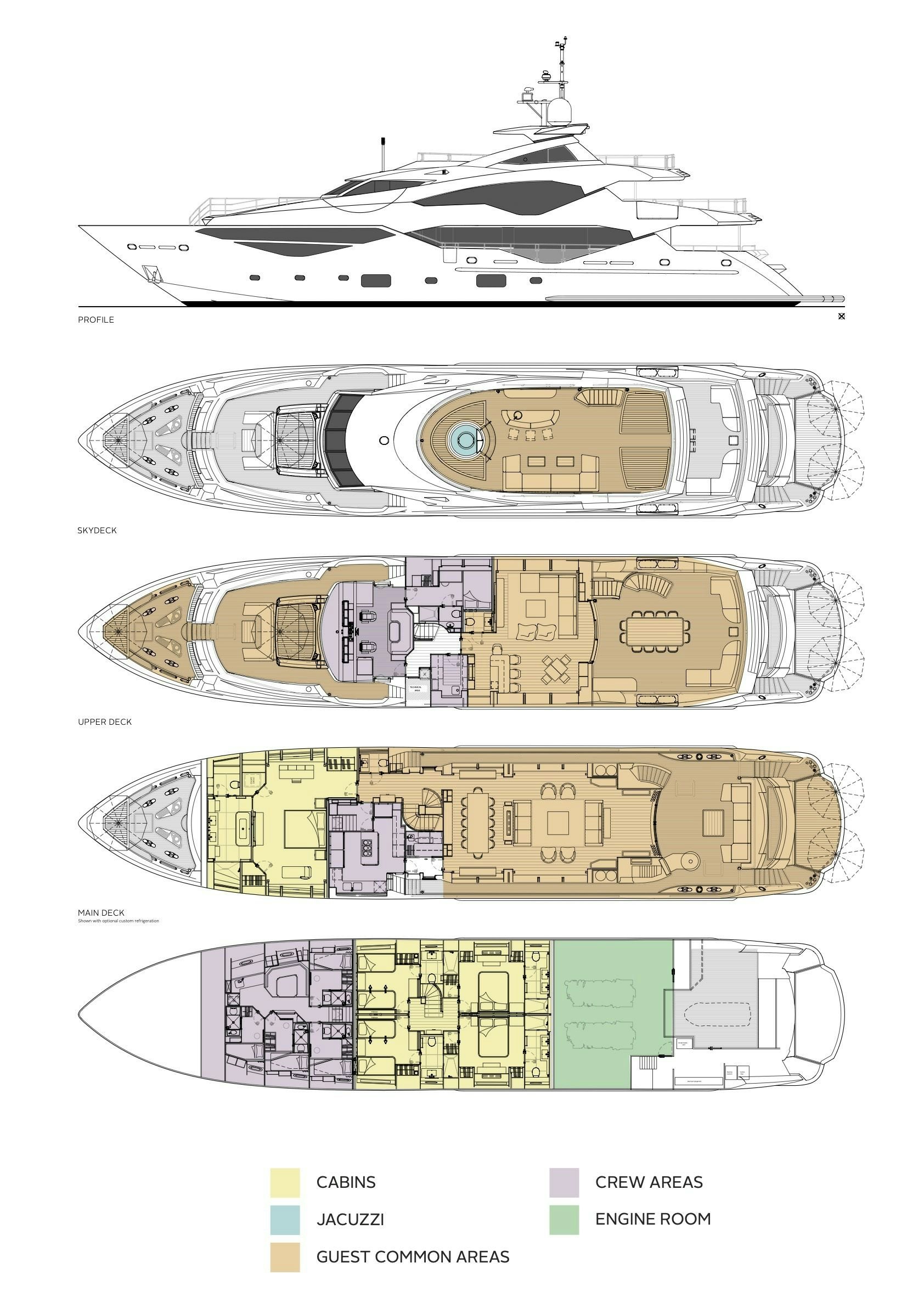 diagram, engineering drawing aboard CAPTAIN MORGAN III Yacht for Sale