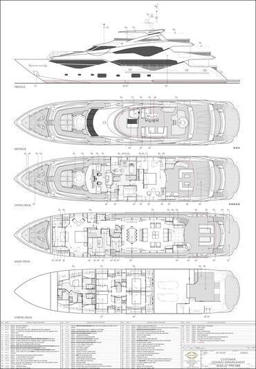 diagram, engineering drawing aboard CAPTAIN MORGAN III Yacht for Sale