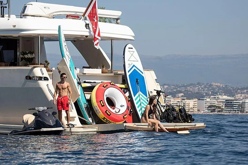a couple of men on a boat aboard BEST OFF Yacht for Charter