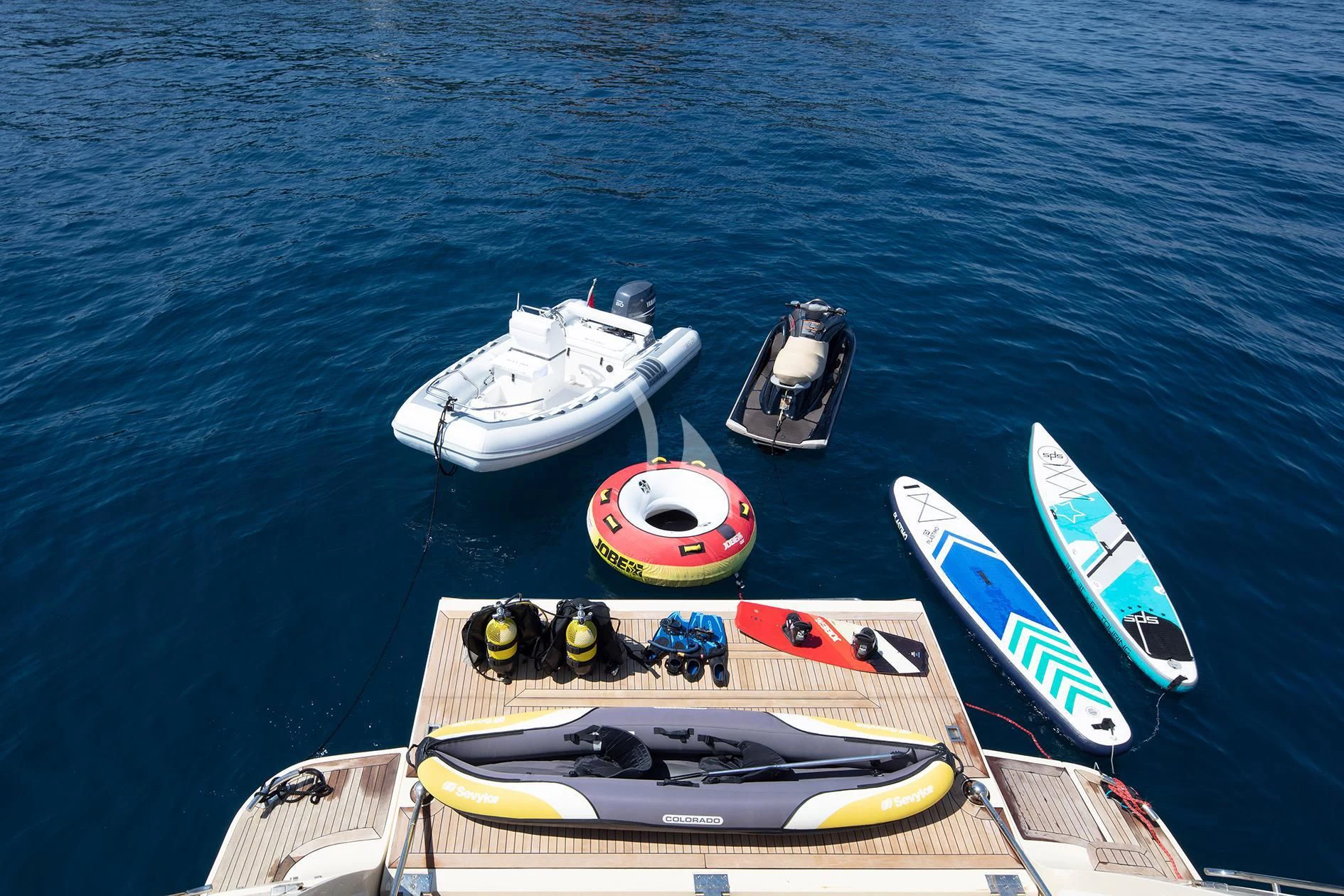 a group of boats in the water aboard BEST OFF Yacht for Charter