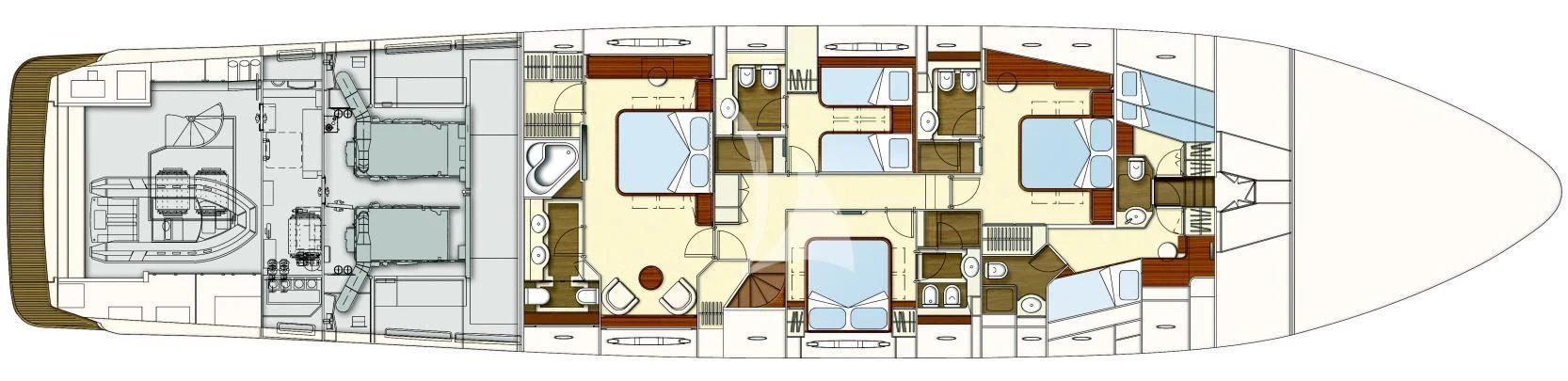 a computer drawing of a building aboard BEST OFF Yacht for Charter