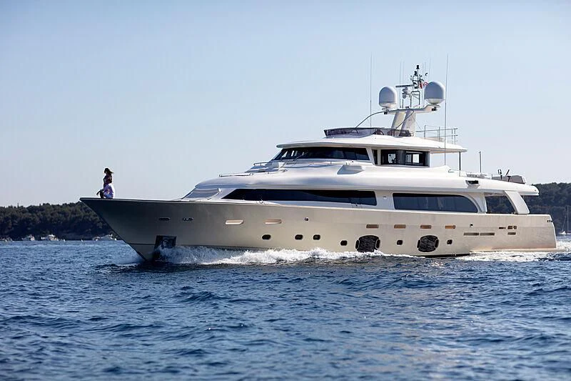 a white yacht on the water aboard BEST OFF Yacht for Charter