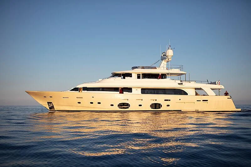 a large white yacht aboard BEST OFF Yacht for Charter