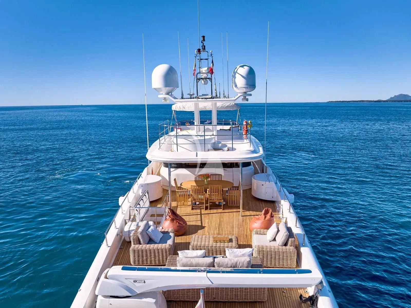 a boat with many items on it aboard BEST OFF Yacht for Charter