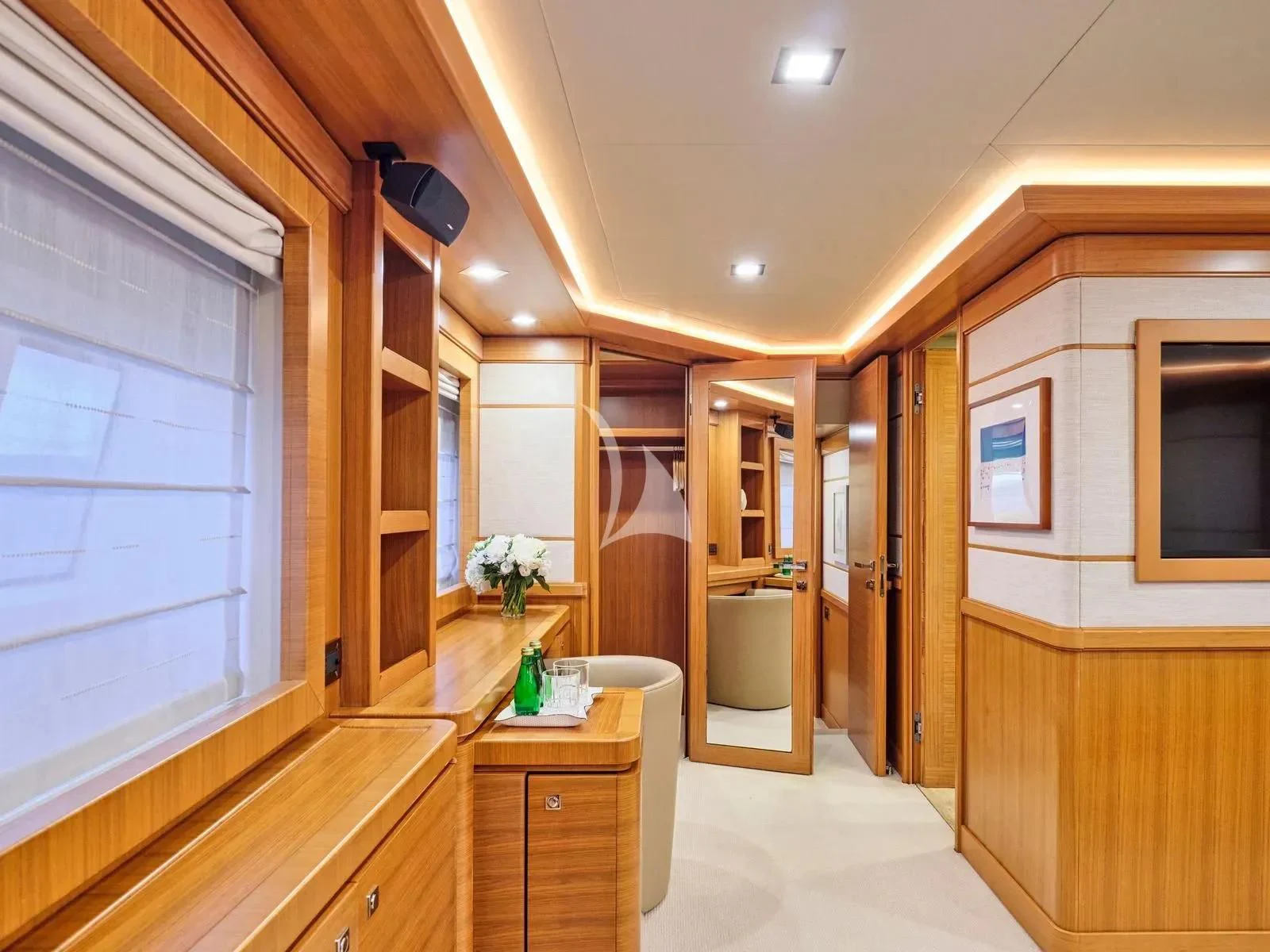 a room with a counter and cabinets aboard BEST OFF Yacht for Charter